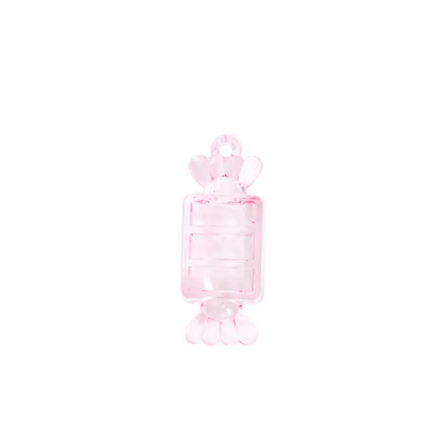 Decoration Acrylic Charms Candy Pack 12 Baby Pink (48x19mm)