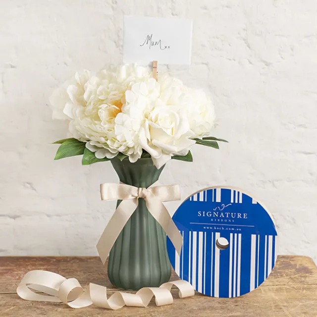 Jumbo Bulk Ribbon Grosgrain Plain Natural (25mmx100m)