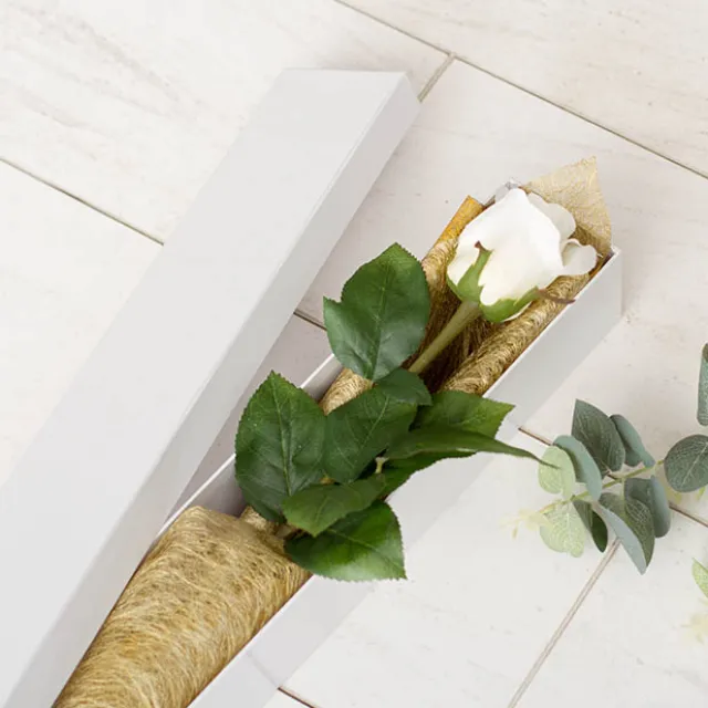 Glossy Rose Box Single White (71x8x7cmH)