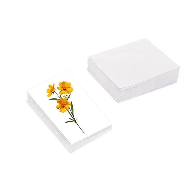 Classic Gift Card & Envelope Yellow Bloom Pk25 (6.5x10cmH)