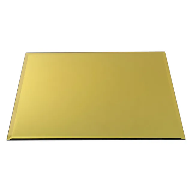 Square Mirror Glass Bevelled Plate Pack2 Gold (30.5x30.5cmH)