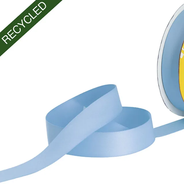 Cotton Ribbon Recycled rPET Material Powder Blue (25mmx25m)