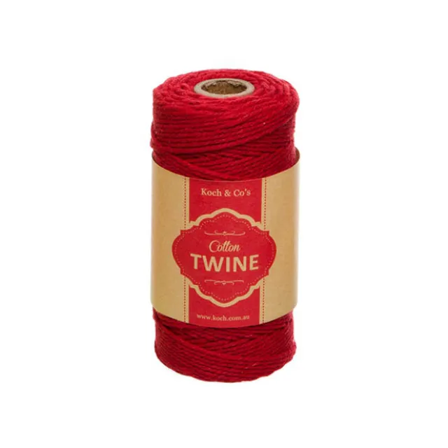 Cotton Twine 12ply 1.2mm X 100m Red