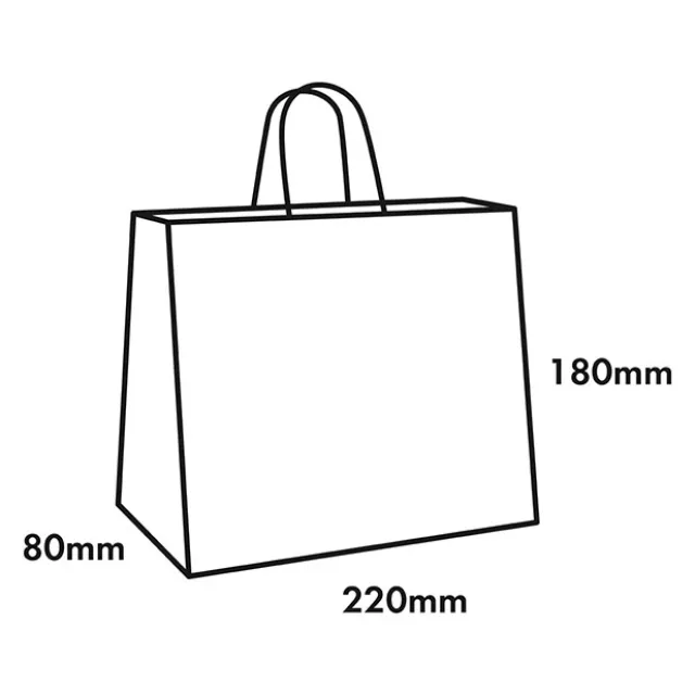 Kraft Paper Bag Boutique Med Brown Pk10 (220Wx80Gx180mmH)