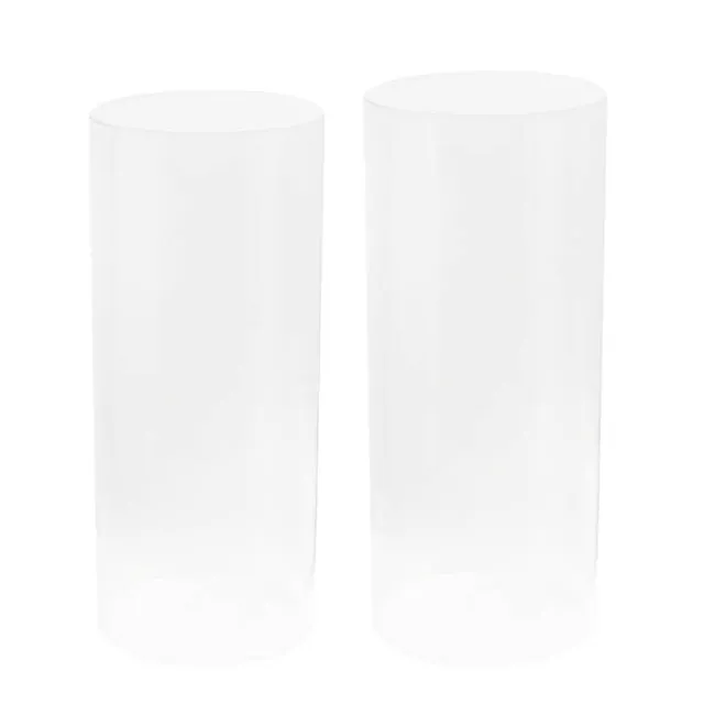 Round Deluxe Acrylic Plinth Set 2 Clear (30x90cmH)