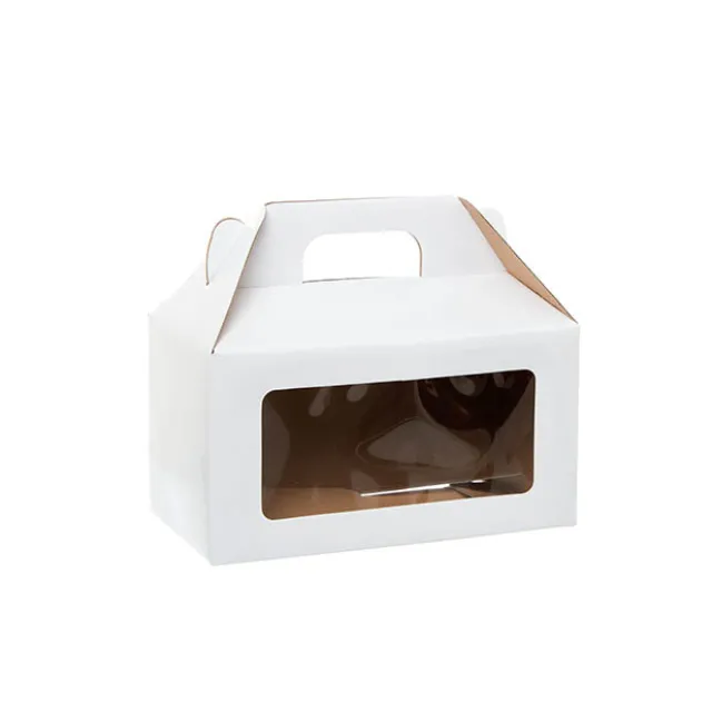 Gable Box With Window Flat Pack Large White(24x13x13Hcm)