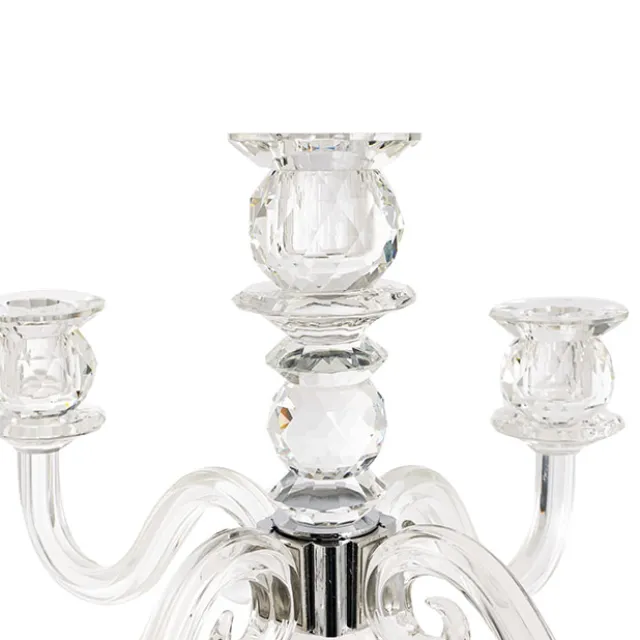 Elegant Crystal Glass 5 Arm Candelabra Clear (51cmH)