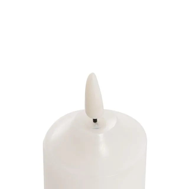 Wax LED Trueflame Flickering Pillar Candle White (5DX18cmH)