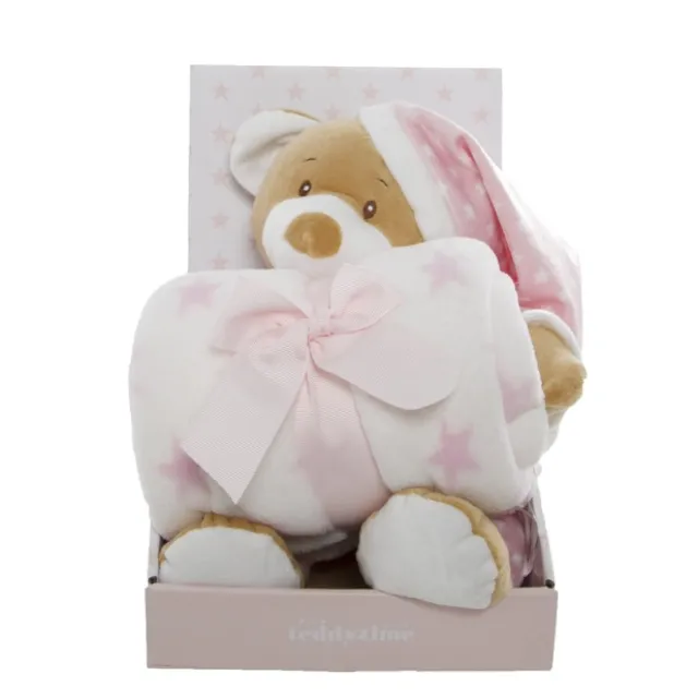 Starbright Teddy Bear Gift Pack Bear and Blanket Pink