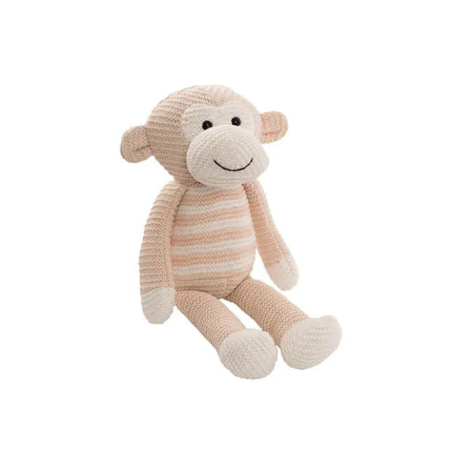 Monkey Louie Plush Soft Toy Baby Pink (40cmHT)