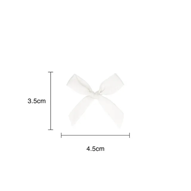 Pre-Made Ribbon Bow 10mm Satin White Pack 24 (3.5cm)