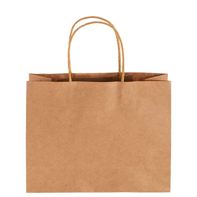 Kraft Paper Bag Boutique Jumbo Brown Pk10 (450Wx100Gx350mmH)