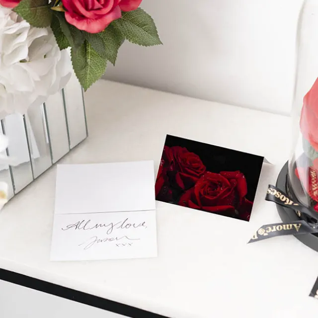 Gallery Gift Card & Envelope Full Red Rose Pk25 (10x6.5cmH)