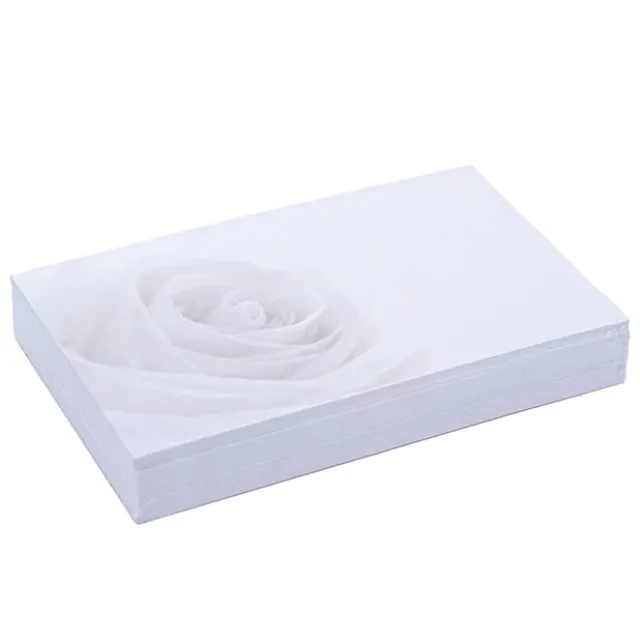 Cards Rose Open White (10x6.5cmH) Pack 50