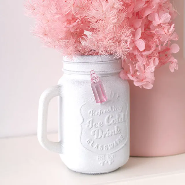 Baby Shower Acrylic Charms Bottle Pack 12 Pink (36x15mm)