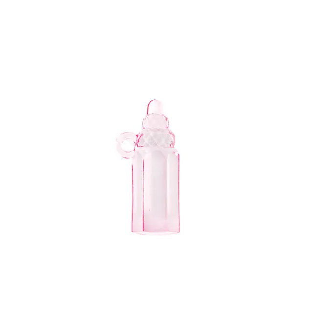 Baby Shower Acrylic Charms Bottle Pack 12 Pink (36x15mm)