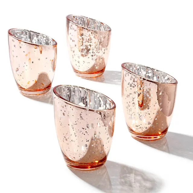 Glass Votive Candle Holder Arena (7.6Dx9cmH) Mercury Copper