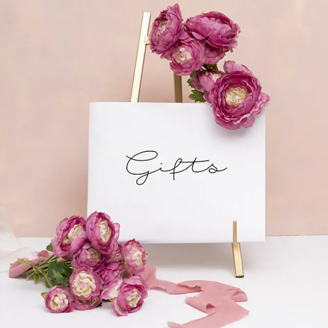 Table Size Metal Easel Gold (11x22x42cmH)