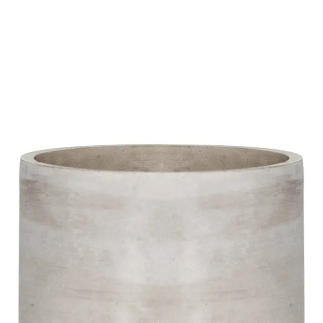 Cement Floral Cylinder Grey (12Dx12cmH)