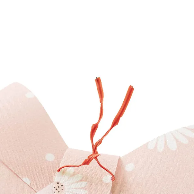 Pre-Made Bow Fabric Top Daisy Delight Blush Pack 2 (14x19cm)