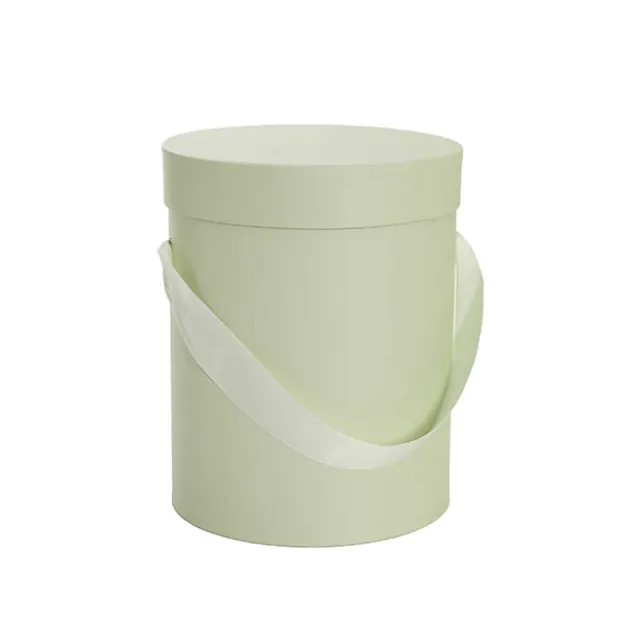 Flower Hat Box Tall Round Sage Green Set 3 (24.5Dx30cmH)