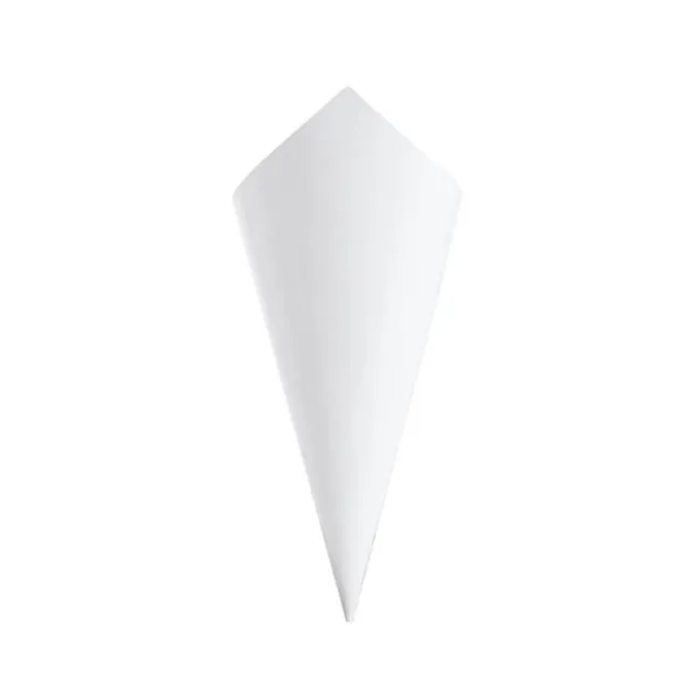 Paper Snack & Confetti Cone Pack 20 White (18.5x16.5cm)