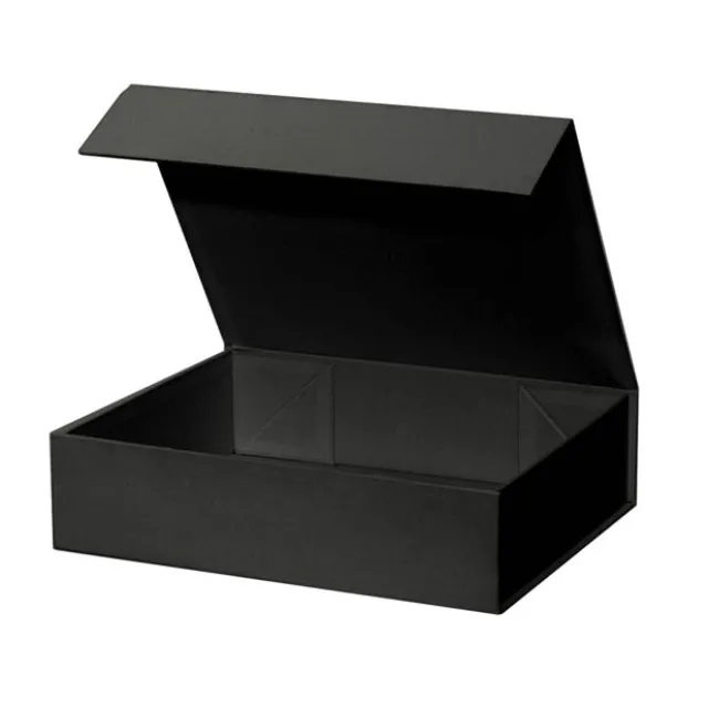 Hamper Gift Box Magnetic Flap Small Black (25x20x6.5cmH)