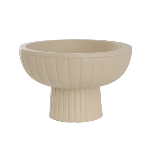 Fibreglass Compote Planter Matte Nude (39cmDx25cmH)