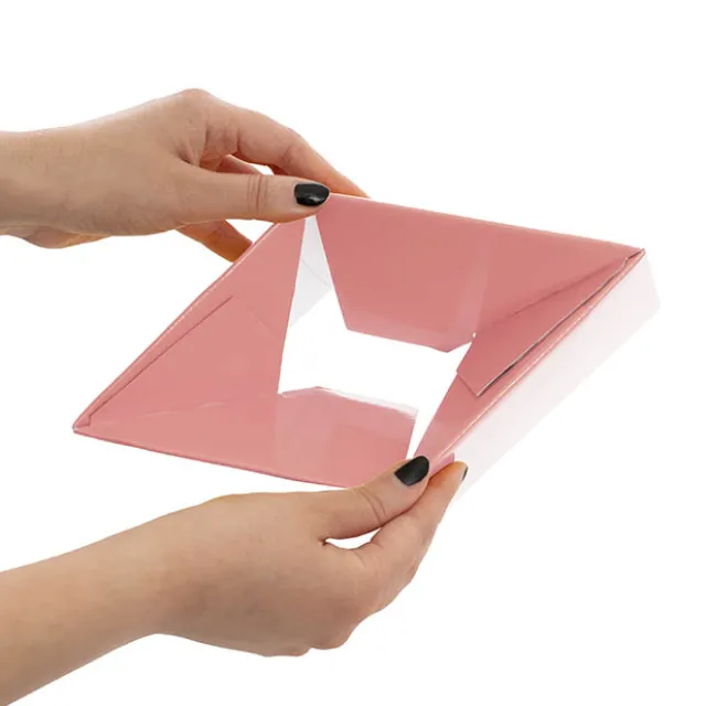 Mini Posy Box Matte Autolock Base Pk25 Deep Coral (13x12cmH)