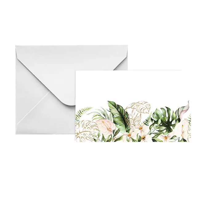 Artisan Gift Card & Envelope Leaves Pk25 (10x6.5cmH)