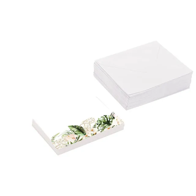 Artisan Gift Card & Envelope Leaves Pk25 (10x6.5cmH)