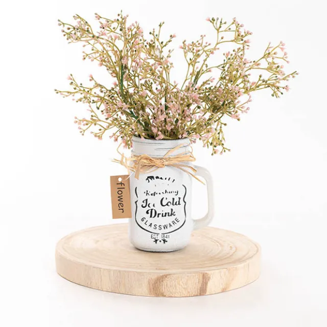 Glass Mason Jar Village Collection White (10x8x13.5cmH)