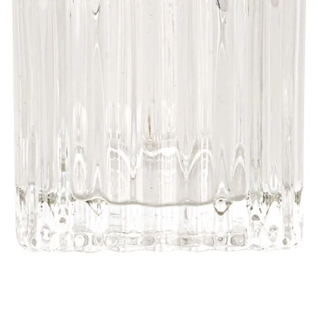 Glass Craft Ripple Tealight Holder Cube Clear (5x5cmH)