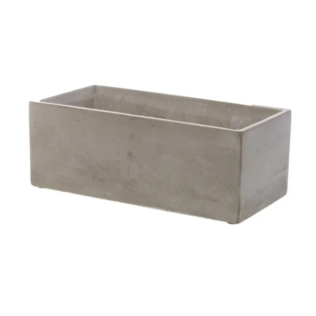 Cement Floral Trough Rectangle Pot Grey (24x12x9cmH)