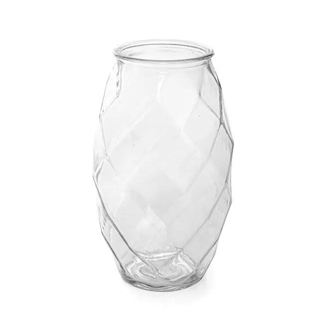 Glass Twist Lotus Vase Clear (12.5DX21.5cmH)