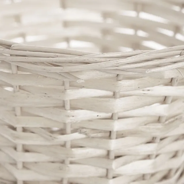 Flower Girl Basket Oval Willow White (19x23x27cmH)