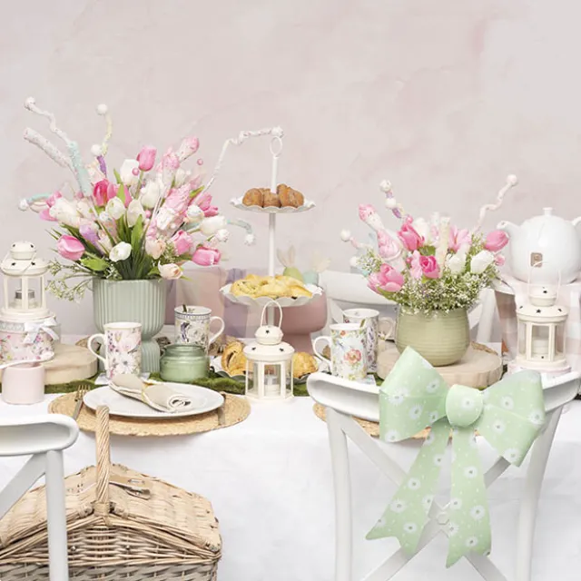 Icecream Cone Spray w Sprinkles Pink & White (50cmH)