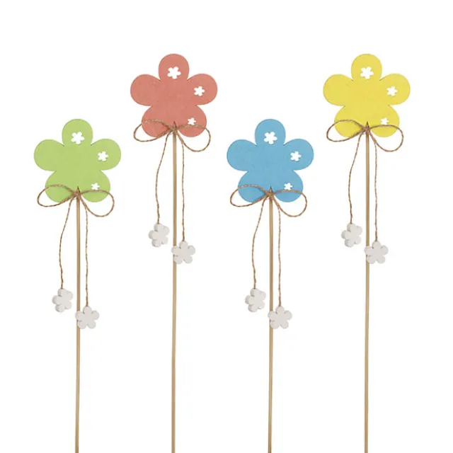 Pick Wooden Flowers Assorted Pack 12 (7cmx28cmH)