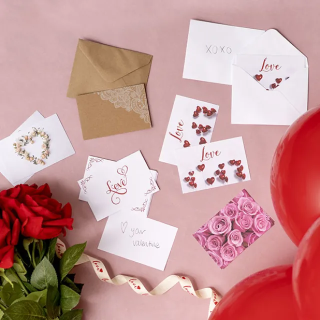 Cards White Heart in Flowers (10x6.5cmH) Pack 50