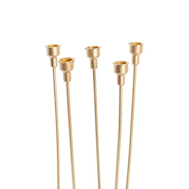 Flower Head Stem Extenders Pack 10 Gold (1.1cmDx20cmH)