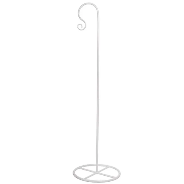 Metal Shepherd's Hook Adjustable w Base White (160cmH)