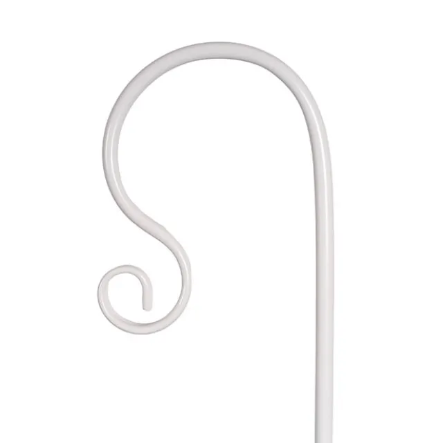 Metal Shepherd's Hook Adjustable w Base White (160cmH)
