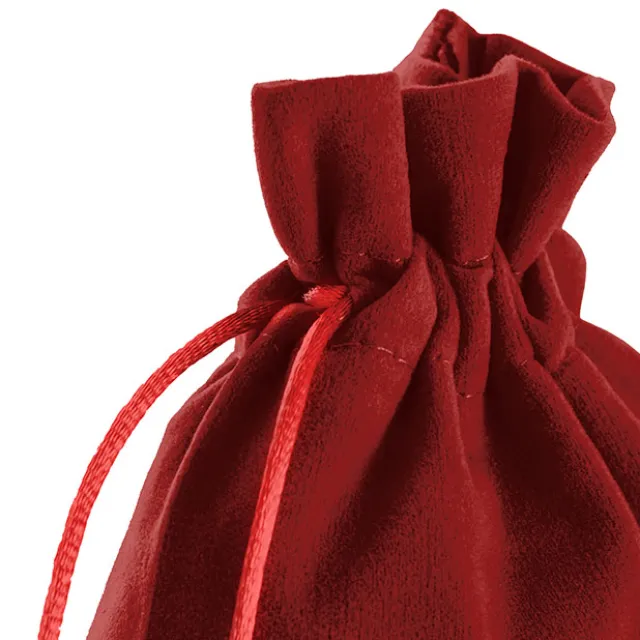 Velvet Gift Bag Medium Pack 6 Red (12.5x17cmH)