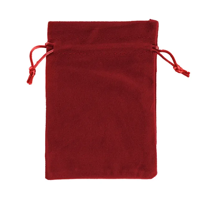 Velvet Gift Bag Medium Pack 6 Red (12.5x17cmH)