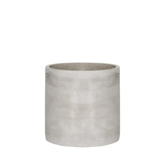 Cement Floral Cylinder Grey (10Dx10cmH)