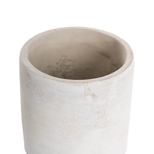 Cement Floral Cylinder Grey (10Dx10cmH)