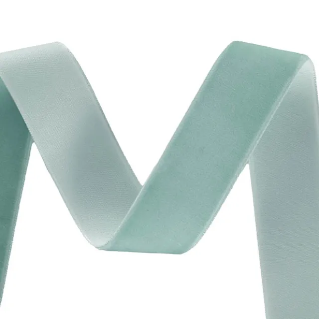 Ribbon Premium Plush Velvet Woven Edge Misty Blue (25mmx20m)