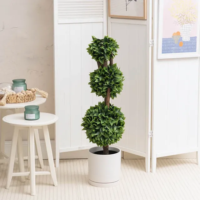 Topiary Tree 3 Ball Osmanthus UV Resistant Green (90cmH)