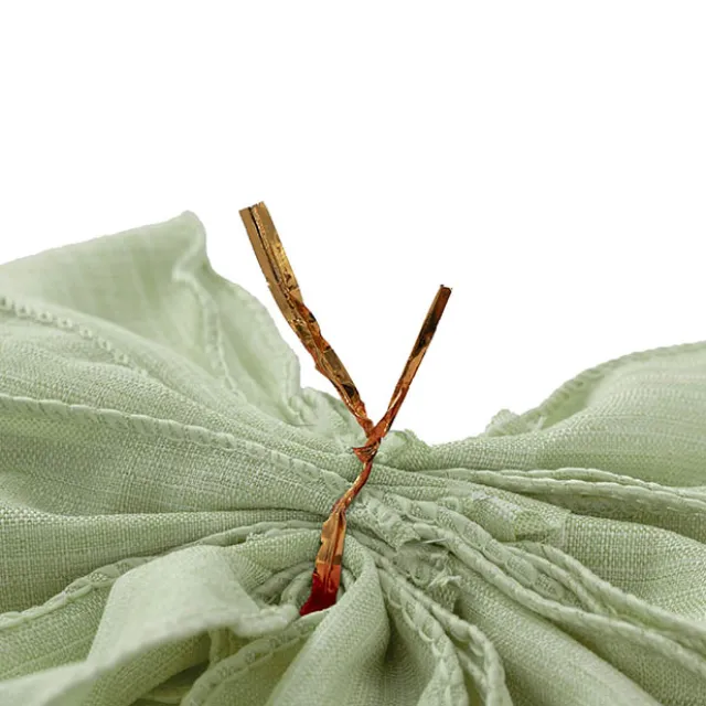 Pre-Made Bow Rustic Linen 6 Loops Sage Green (20x26cm)