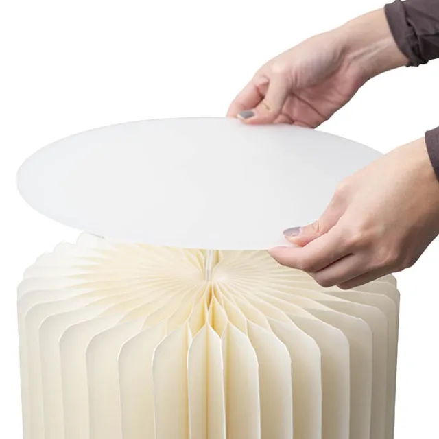 Foldable Paper Round Riser Set2 Buttercream (30x20cmH&30cmH)
